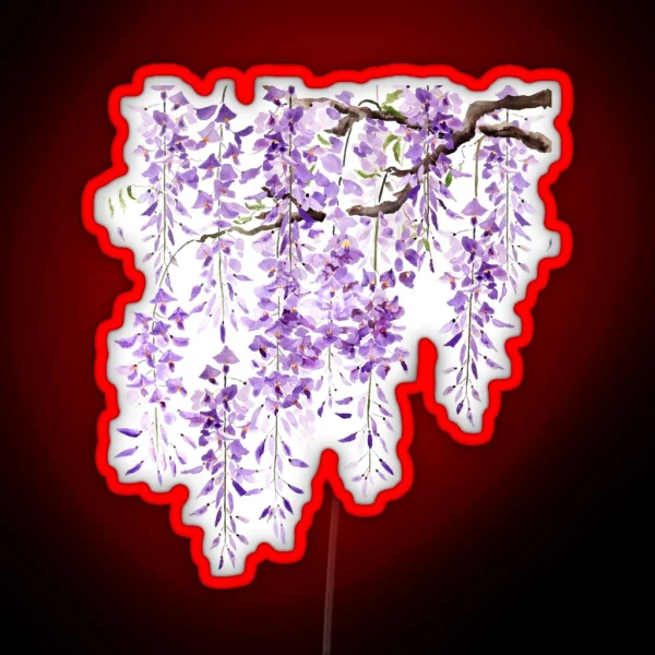 Hand Painted Purple Wisteria In Bloom 2024 2 RGB Neon Sign