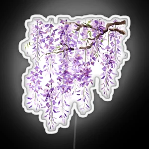 Hand Painted Purple Wisteria In Bloom 2024 2 RGB Neon Sign