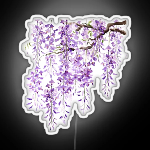 Hand Painted Purple Wisteria In Bloom 2024 2 RGB Neon Sign