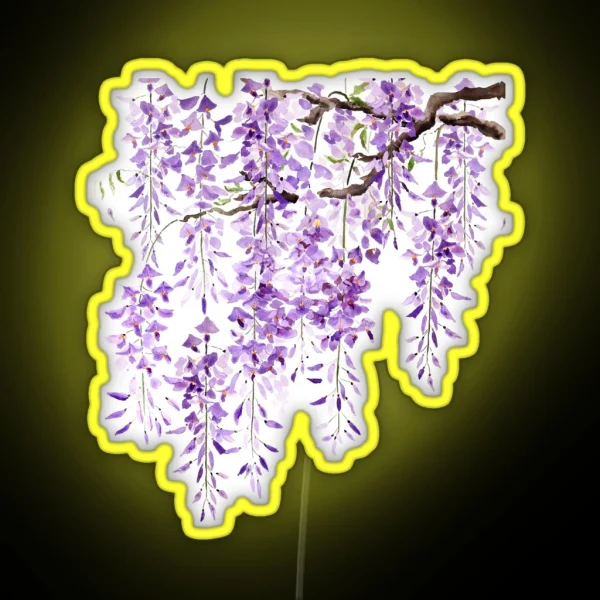 Hand Painted Purple Wisteria In Bloom 2024 2 RGB Neon Sign