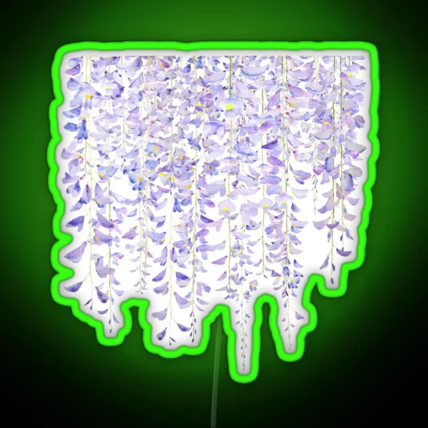 Hand Painted Purple Wisteria In Bloom Watercolor 2021 RGB Neon Sign