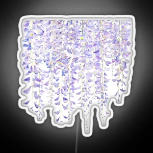 Hand Painted Purple Wisteria In Bloom Watercolor 2021 RGB Neon Sign