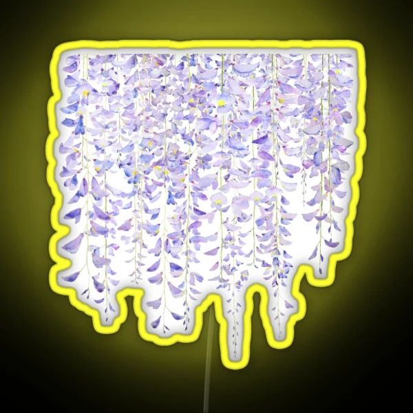 Hand Painted Purple Wisteria In Bloom Watercolor 2021 RGB Neon Sign