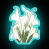Hand-painted White Snowdrop Flower Watercolor Art Neon Sign for Home Decoration