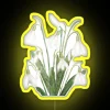 Whimsical Hand Painted Snowdrop Flower Botanical Watercolor Art RGB Sign
