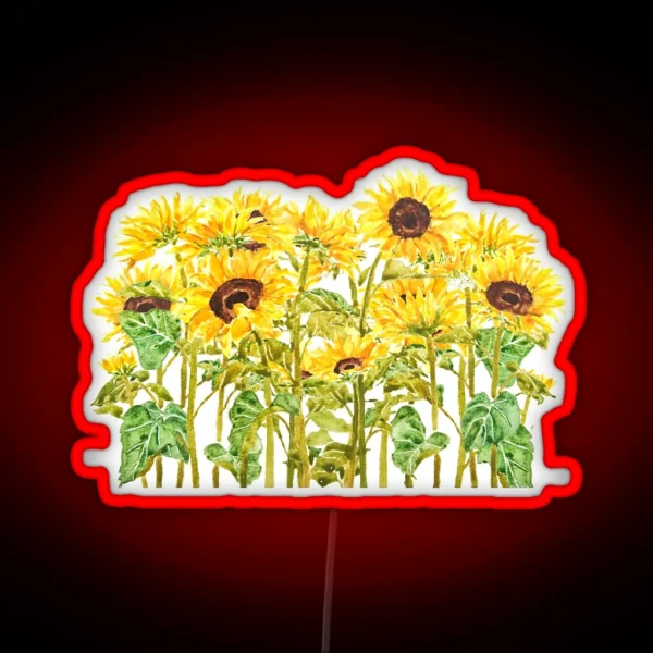 Hand Painted Yellow Sunflower Painting 2020 Watercolor Painting RGB Neon Sign