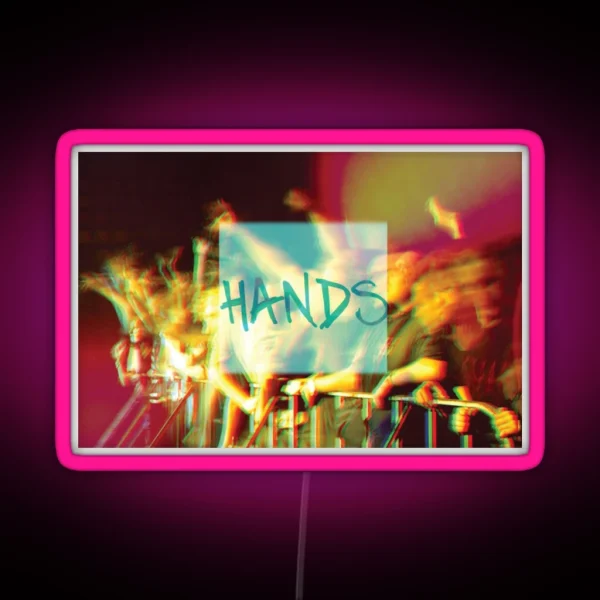 Hands Bokeh Long Exposure RGB Neon Sign
