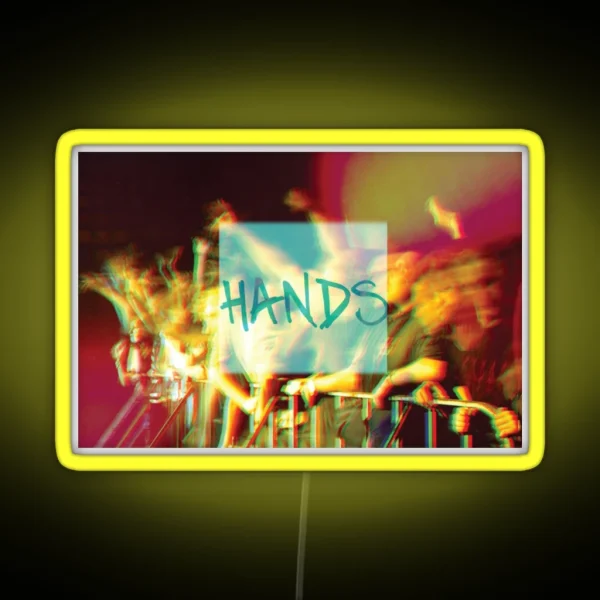 Hands Bokeh Long Exposure RGB Neon Sign