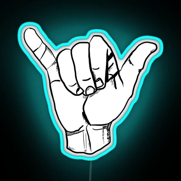 Hang Loose Hand RGB Neon Sign