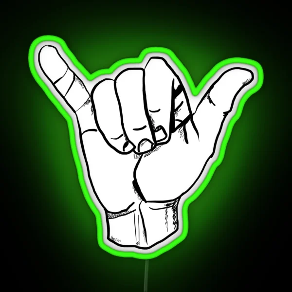 Hang Loose Hand RGB Neon Sign