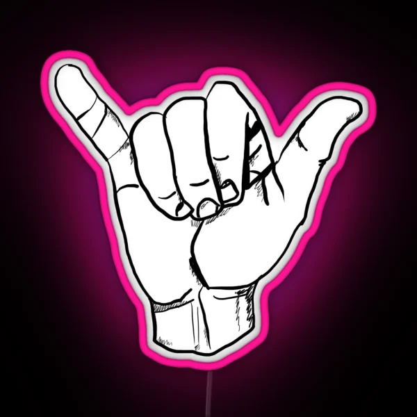 Hang Loose Hand RGB Neon Sign