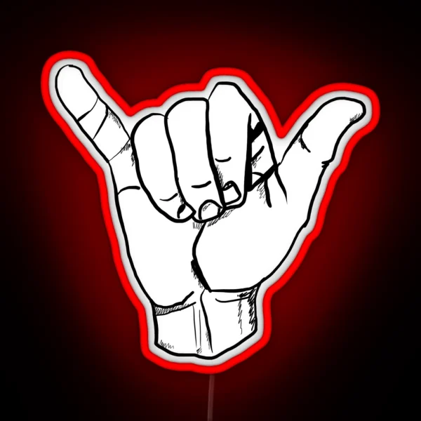 Hang Loose Hand RGB Neon Sign