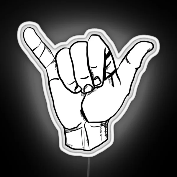 Hang Loose Hand RGB Neon Sign