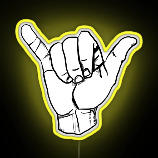 Hang Loose Hand RGB Neon Sign