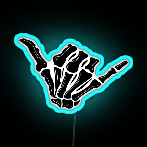 Hang Loose Skeleton Hand RGB Neon Sign