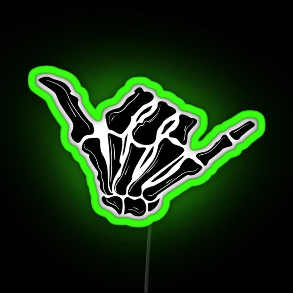 Hang Loose Skeleton Hand RGB Neon Sign