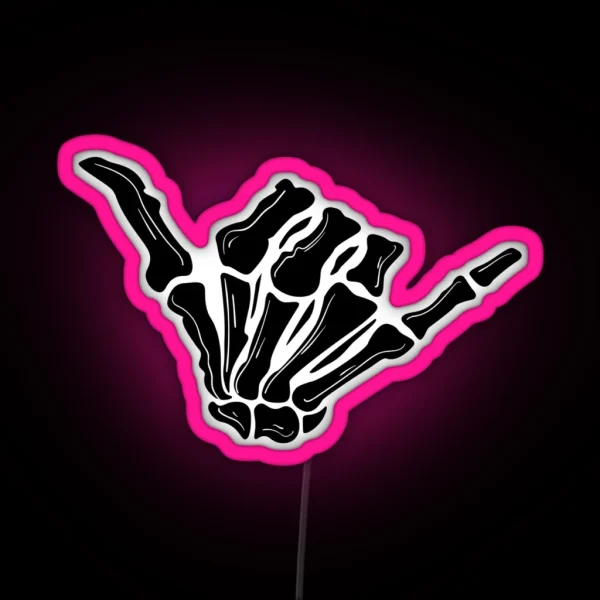 Hang Loose Skeleton Hand RGB Neon Sign