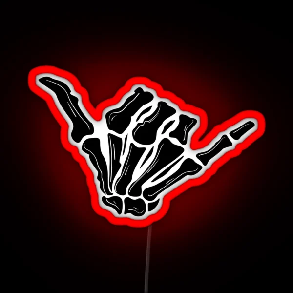 Hang Loose Skeleton Hand RGB Neon Sign