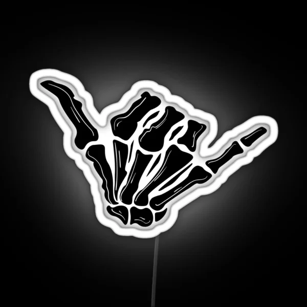 Hang Loose Skeleton Hand RGB Neon Sign