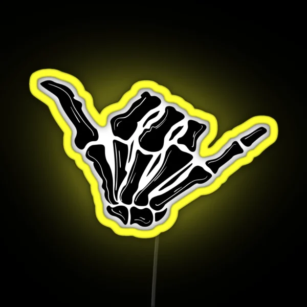 Hang Loose Skeleton Hand RGB Neon Sign