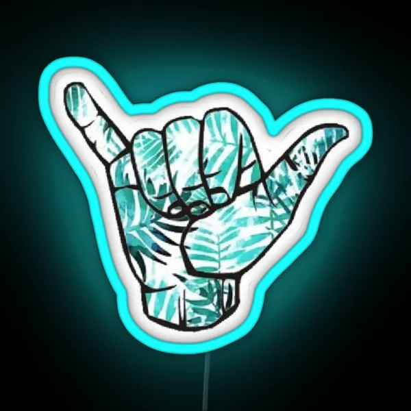Hang Loose Surf Surfer Blue Leaf Tie Dye Vsco Led RGB Neon Sign