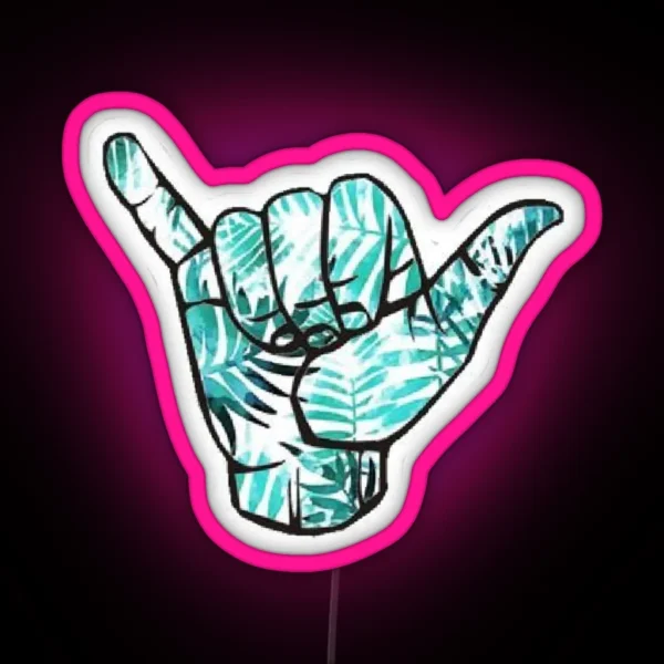 Hang Loose Surf Surfer Blue Leaf Tie Dye Vsco Led RGB Neon Sign