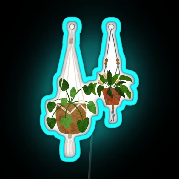 Hanging Plant Aesthetic RGB Neon Sign