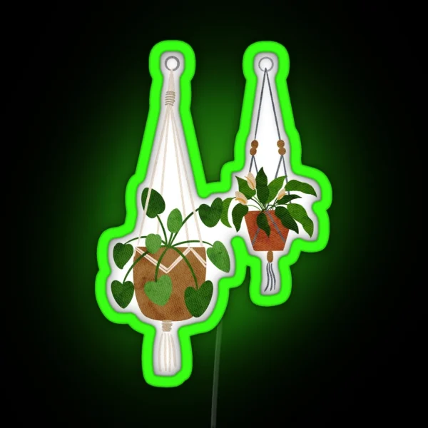Hanging Plant Aesthetic RGB Neon Sign
