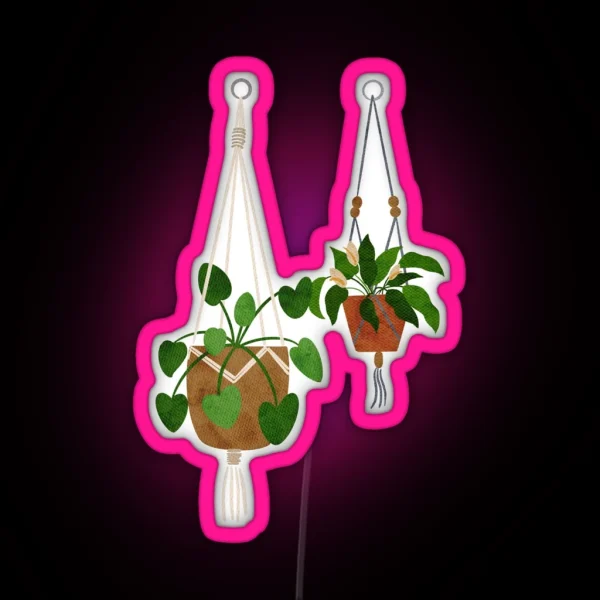 Hanging Plant Aesthetic RGB Neon Sign