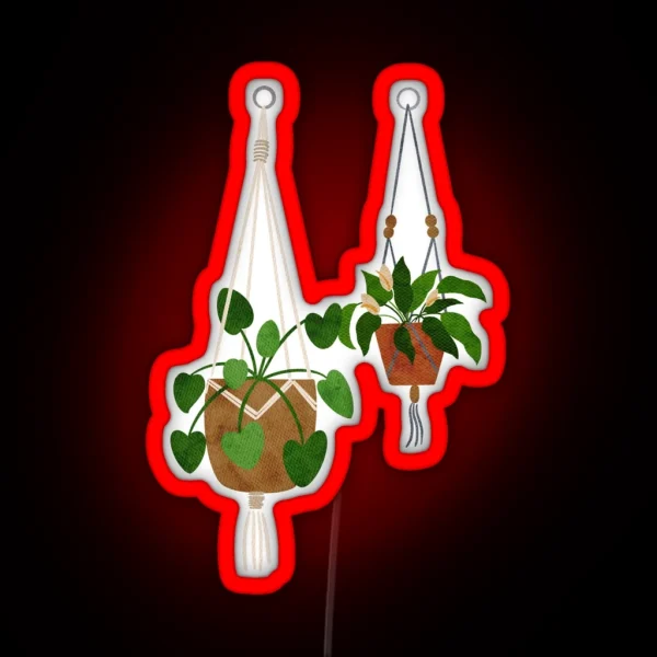 Hanging Plant Aesthetic RGB Neon Sign