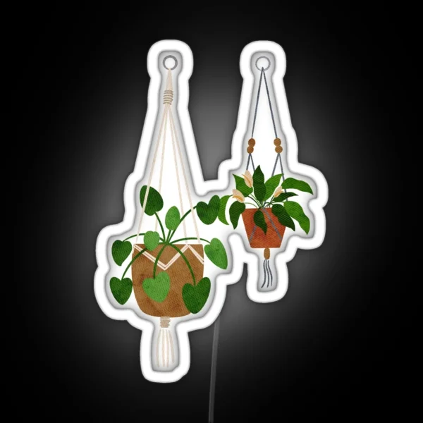 Hanging Plant Aesthetic RGB Neon Sign
