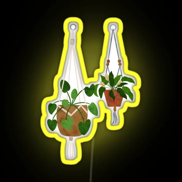 Hanging Plant Aesthetic RGB Neon Sign