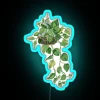 Vibrant Indoor Decorations Neon Sign with Color Changing Hanging Plant Design