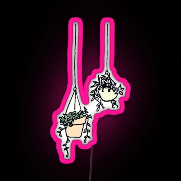 Hanging Planters RGB Neon Sign