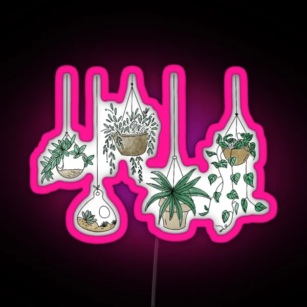 Hanging Plants RGB Neon Sign