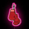 Vibrant Red Boxing Glove Inspired Neon Sign with Dynamic RGB Lighting