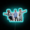Retro bar decor hanging neon sign for hangover elevators scene