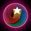 Classic retro-style Hanna Barbera swirl design RGB LED neon light signage