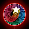 Retro-inspired Hanna Barbera 1970s nostalgia swirl RGB neon sign art