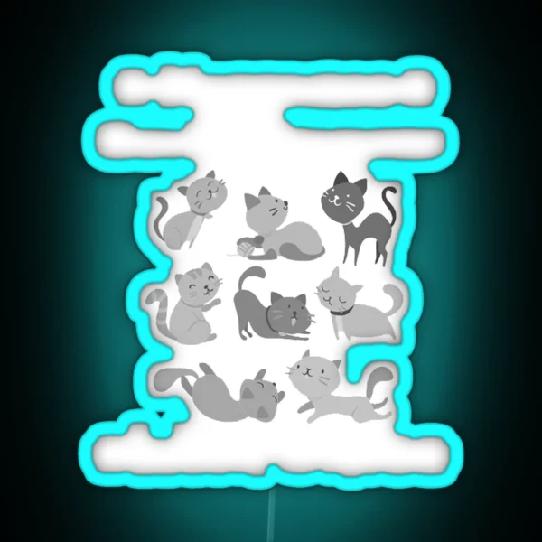 Happiness Can Be Measured With Cats RGB Neon Sign