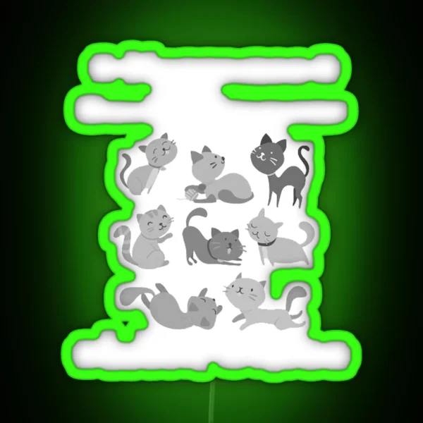Happiness Can Be Measured With Cats RGB Neon Sign
