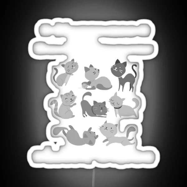 Happiness Can Be Measured With Cats RGB Neon Sign