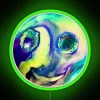 Galactic Neon Art Piece Featuring Vibrant RGB Colors and Cosmic Design