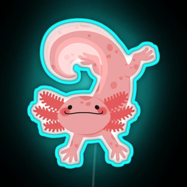 Happy Axolotl RGB Neon Sign