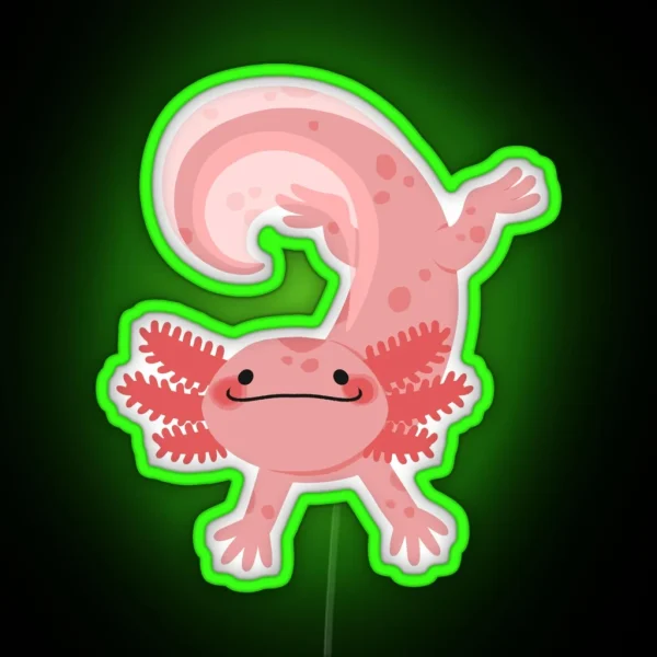 Happy Axolotl RGB Neon Sign