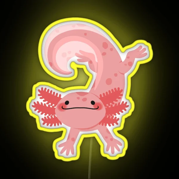 Happy Axolotl RGB Neon Sign