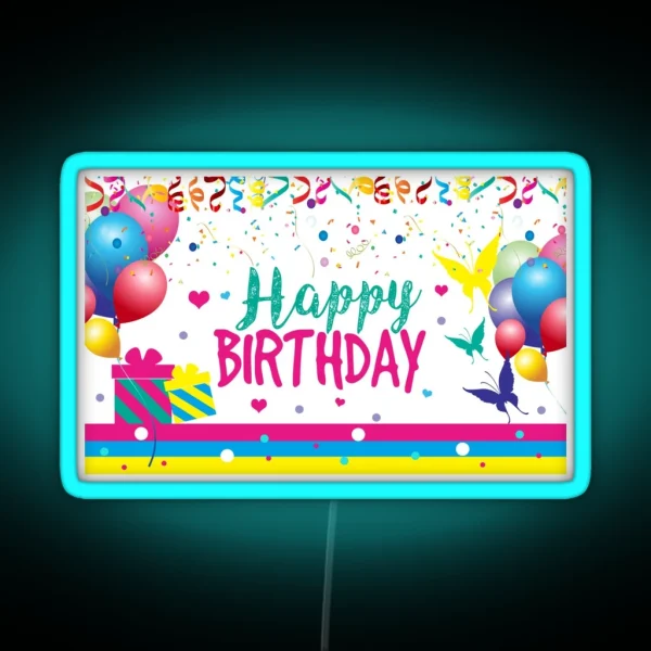 Happy Birthday Colorful RGB Neon Sign