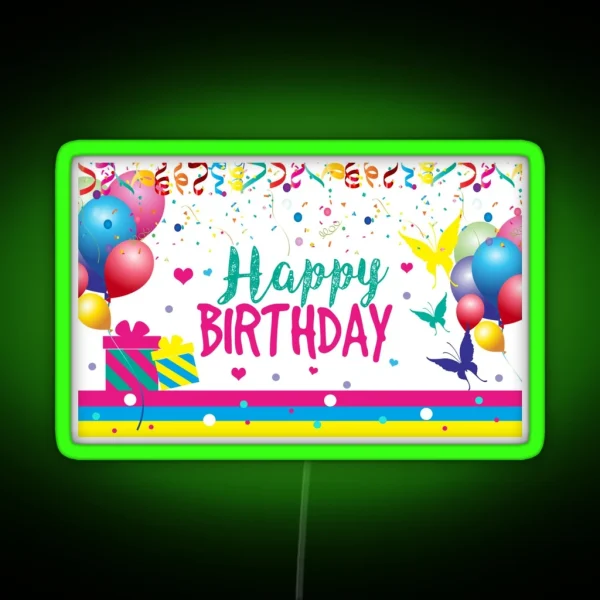 Happy Birthday Colorful RGB Neon Sign