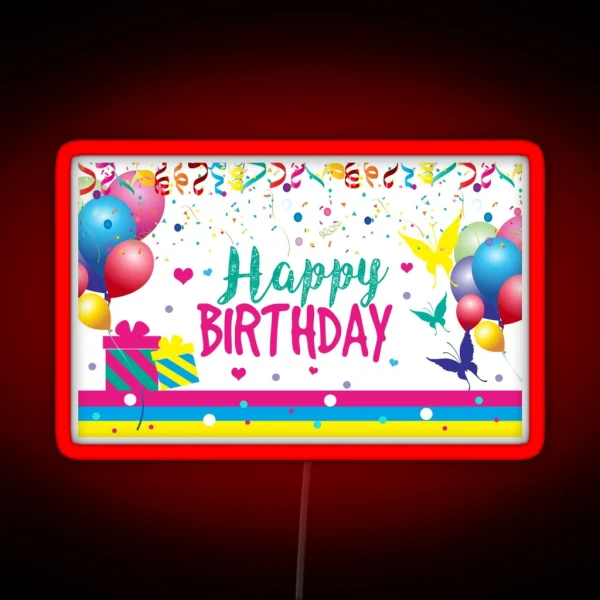 Happy Birthday Colorful RGB Neon Sign