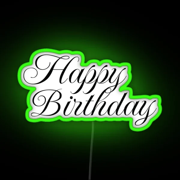 Happy Birthday Text RGB Neon Sign